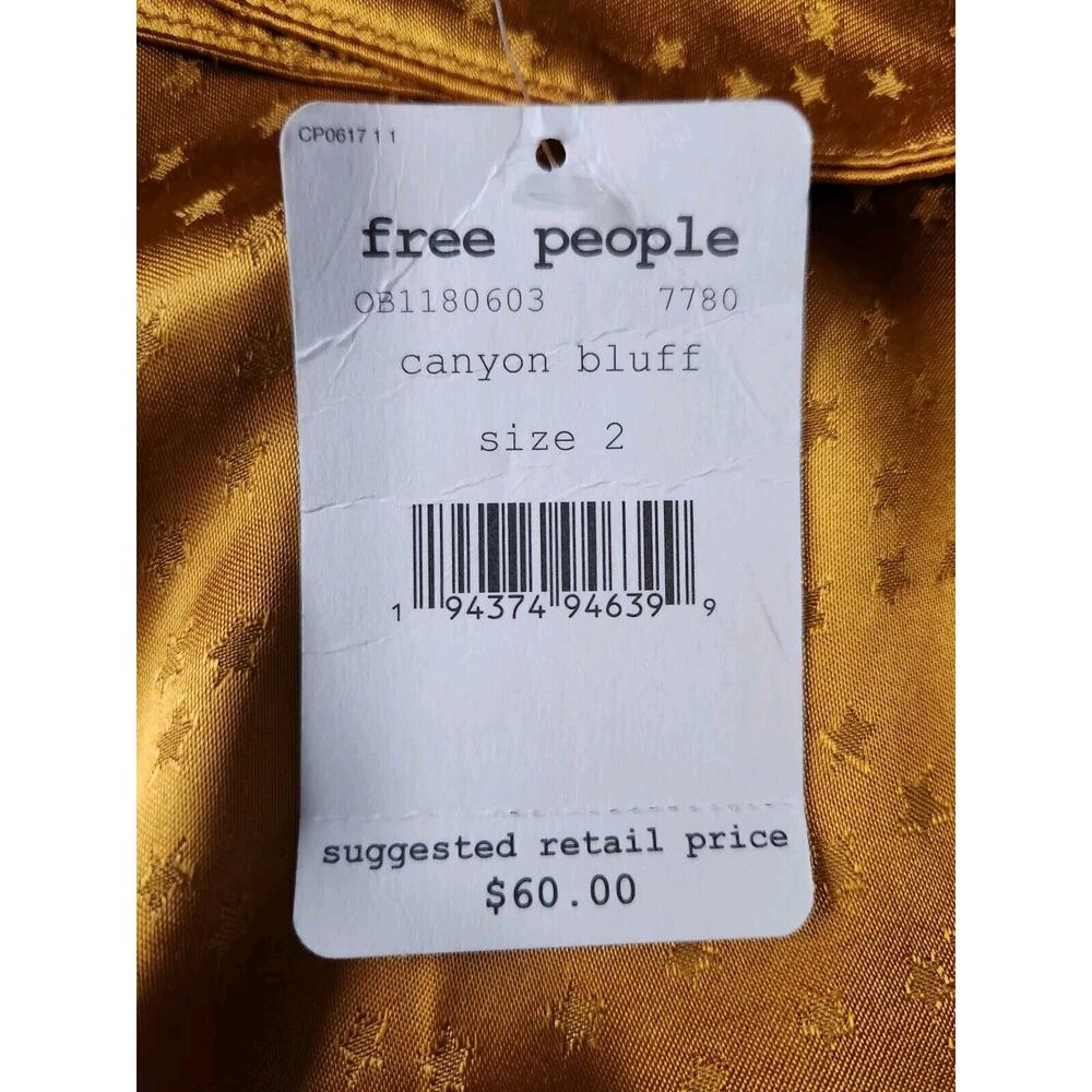 NWT $60 Free People Starstruck Mini Skirt Canyon Bluff Gold Size 2 - Picture 8 of 10